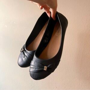 Black Ballet Flats w/ rhinestone detailing